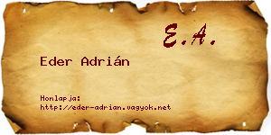 Eder Adrián névjegykártya